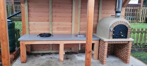 Concrete garden worktop - concrete, worktop/