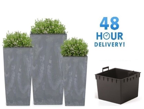 Tall planter plant pot - plant, square