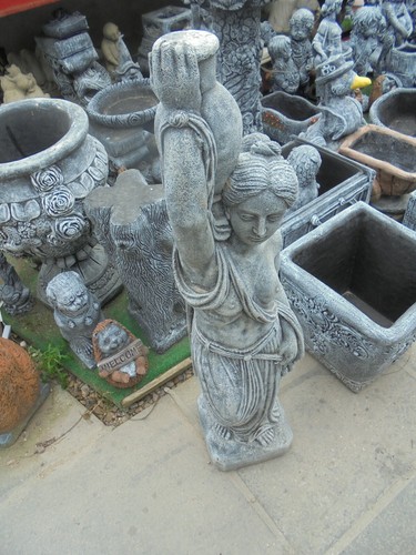 Lady statue concrete garden