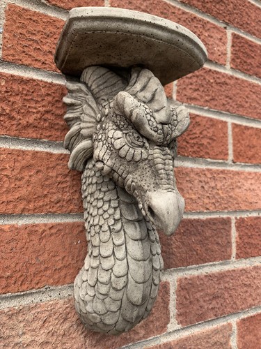 Stone garden dragon - stone, sconce