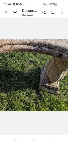 Concrete garden bench squirrel